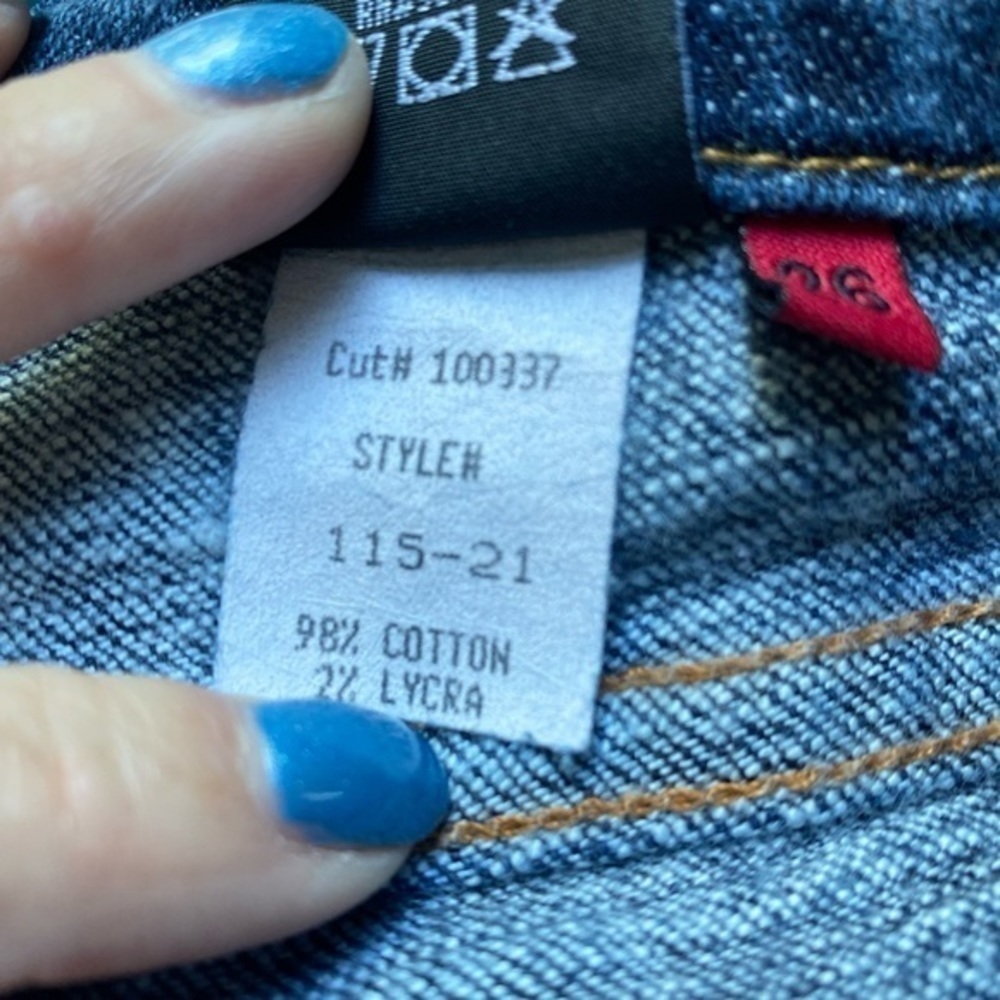 Red Engine Boot Cut Slightly Distressed Jeans - image 8